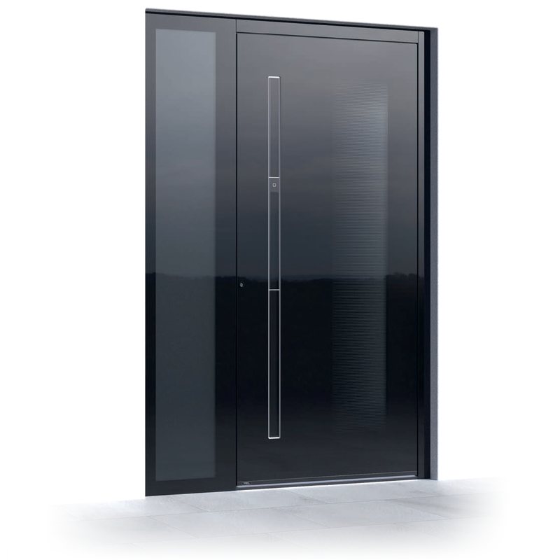 Ușă de intrare Pirnar Ultimum 635 GLASS, Sticlă decorativă Dark Grey · PVD Volcanic Shadow