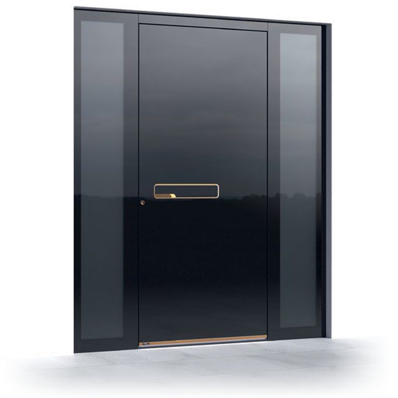 Ușă de intrare Pirnar Ultimum 611 A GLASS, Sticlă decorativă Night Sky Gloss · PVD Copper Dusk