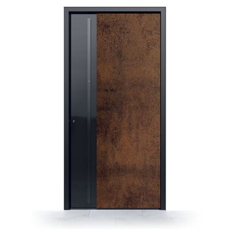 Ușă de intrare Pirnar Ultimum 523 A GLASS, FS 9005 · PVD Volcanic Shadow