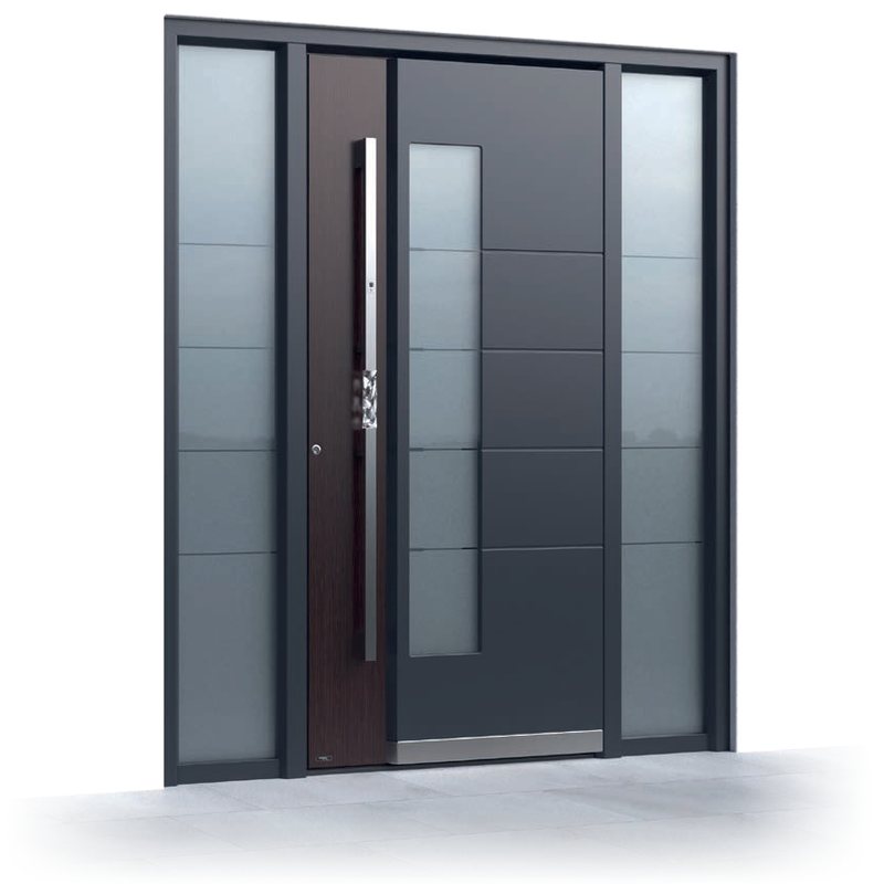 Ușă de intrare Pirnar Ultimum 517 ALU, FS 7016 + decor lemn Black Oak