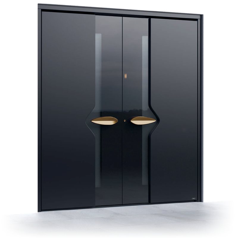 Ușă de intrare Pirnar Ultimum 530 GLASS, FS 9005 · PVD Copper Dusk