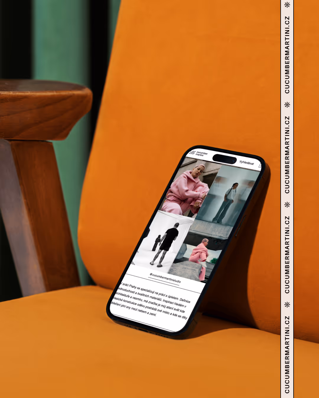 Cucumber Martini Eshop on a smartphone.