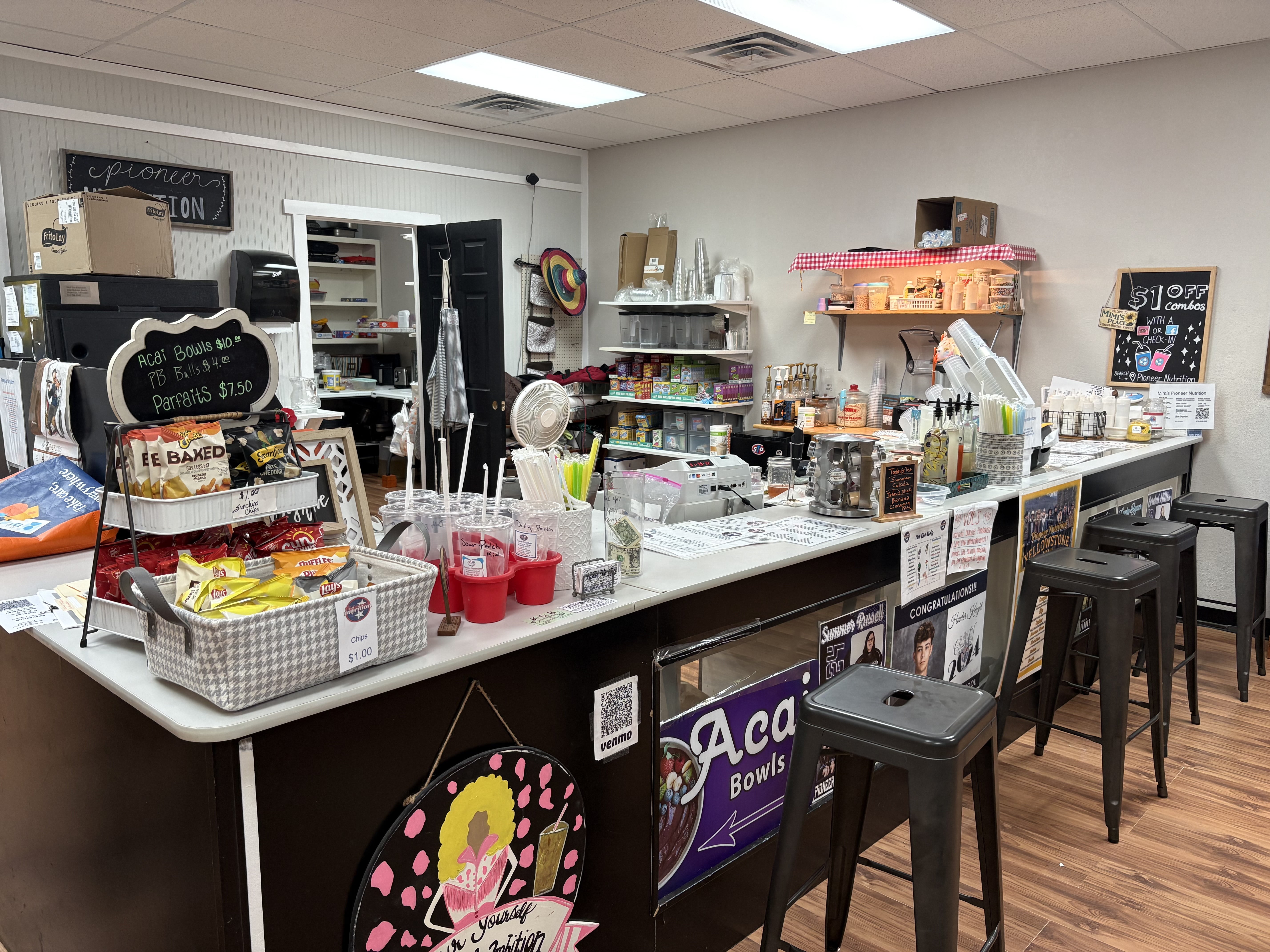 A picture showing the front desk of Pioneer Nutrition