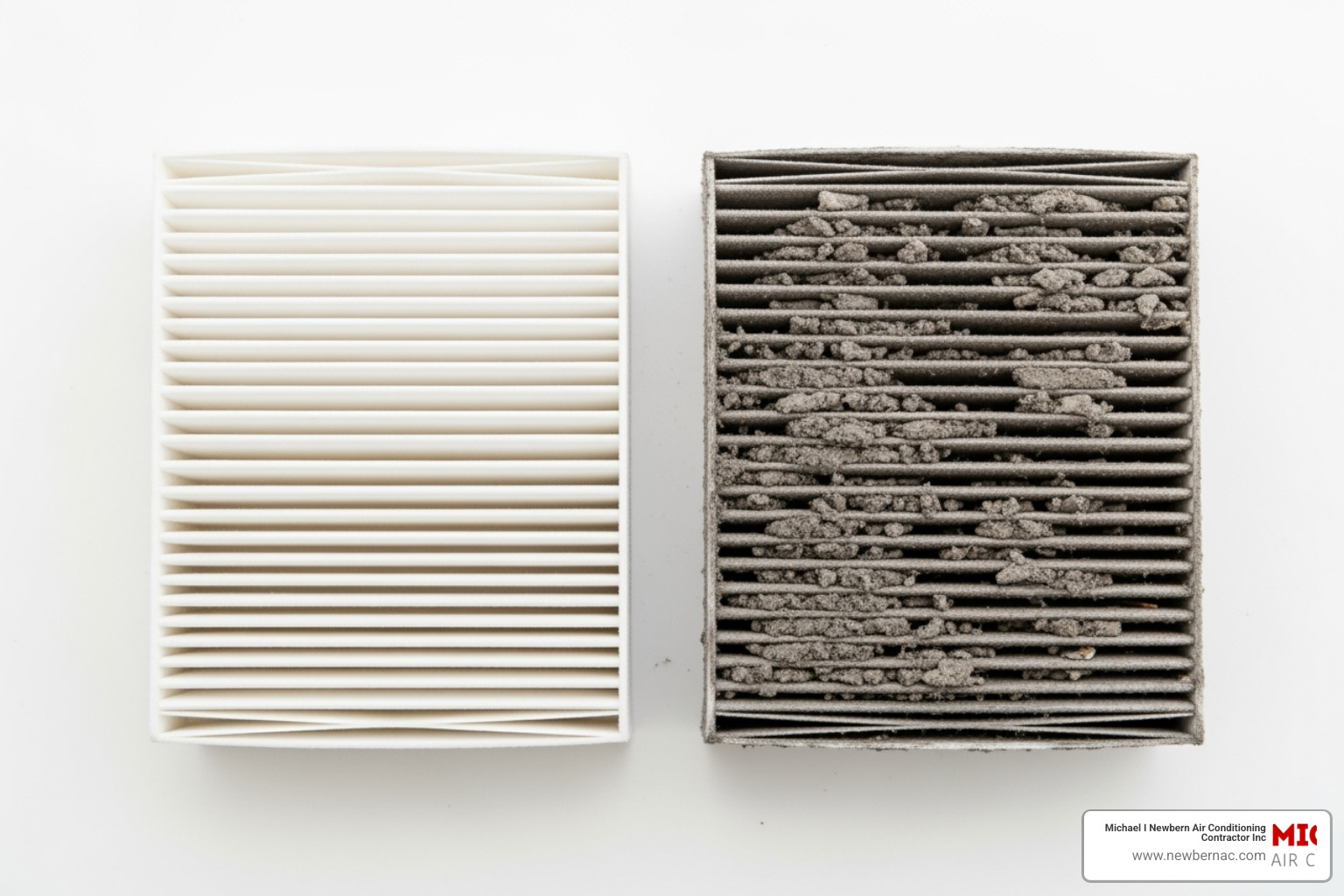 Comparing a clean and a dirty air filter - AC blowing hot air