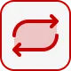 Red circular arrows forming a synchronization or refresh symbol