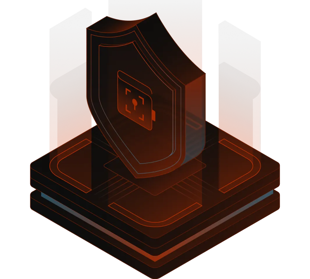 3D illustration of a blockchain ledger block on a pedestal.