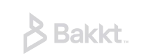 Bakkt logo in white on a dark background.