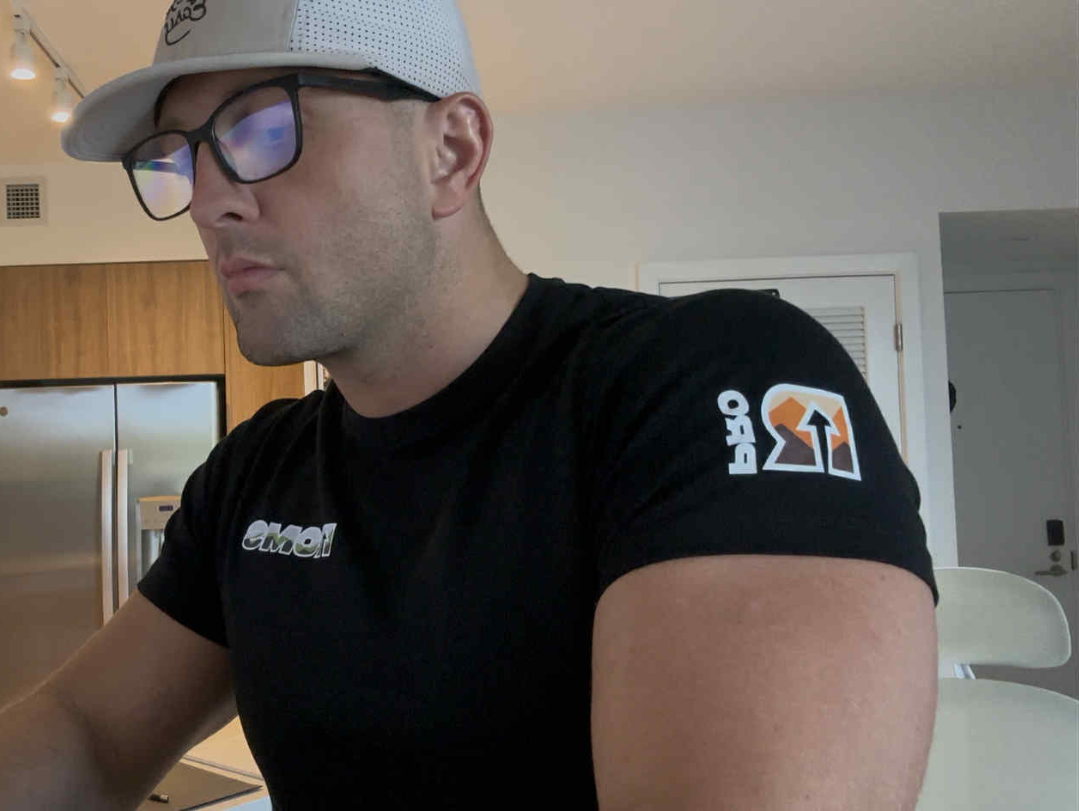 Side shot of Jacob working
