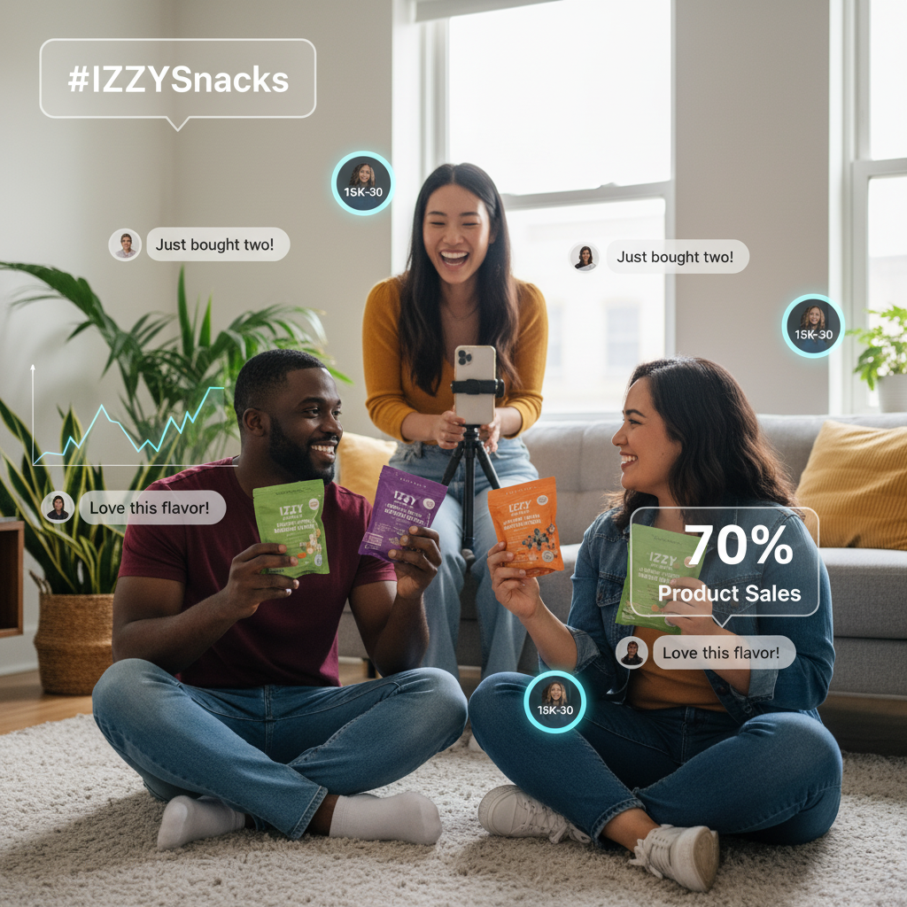 Creators creating content around a product