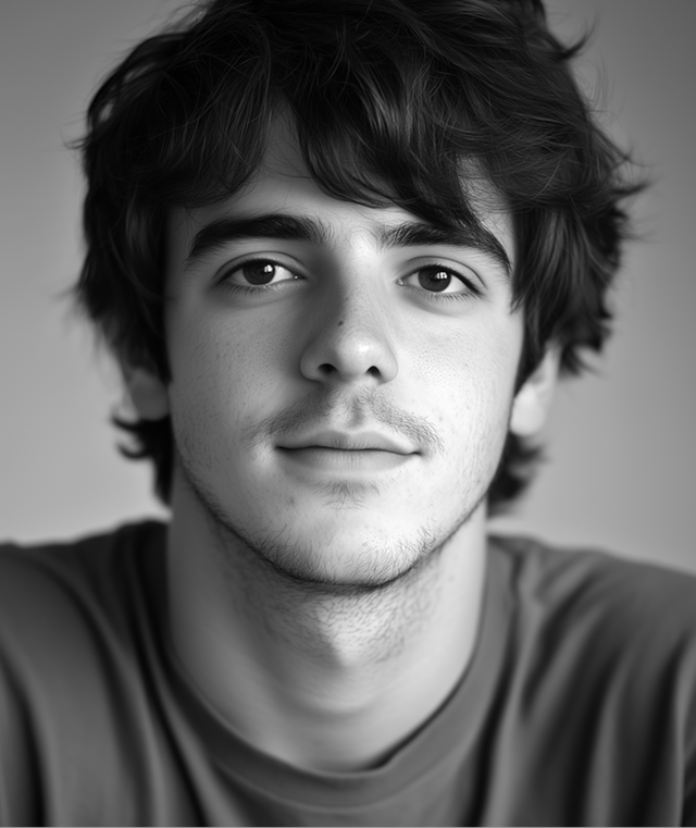 Black and white Image of A Person