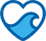 OceanMingle logo with heart and wave