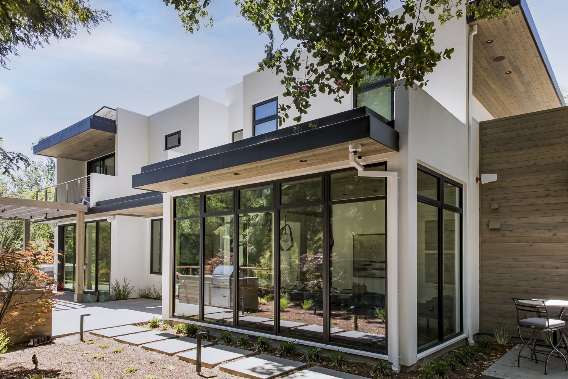 Two story modern home, Backyard
