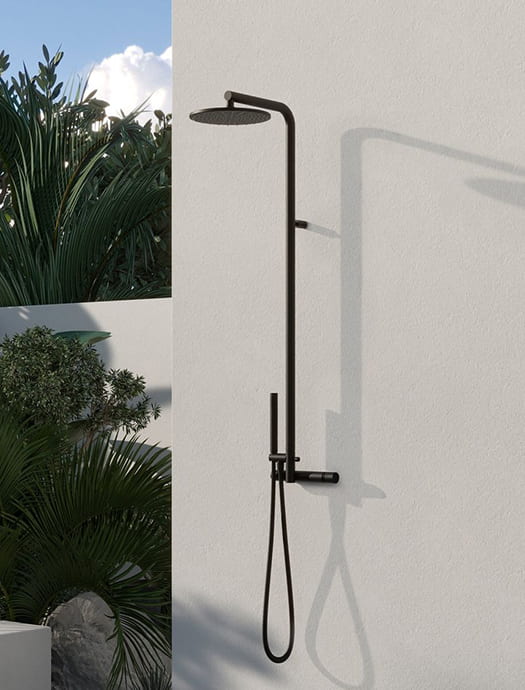 AMA Luxury Shower Doride matte black outdoor shower column by Terentti