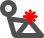 Sitzendes Männchen mit angewinkeltem Bein und rotem Blitzsymbol am Knie