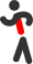 Ein laufendes Männchen in Schwarz mit roter Mitte