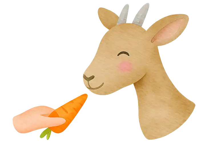 Schritt 3 - Vertiefende Erlebnisse: Kind füttert und streichelt Tiere in ruhiger Atmosphäre