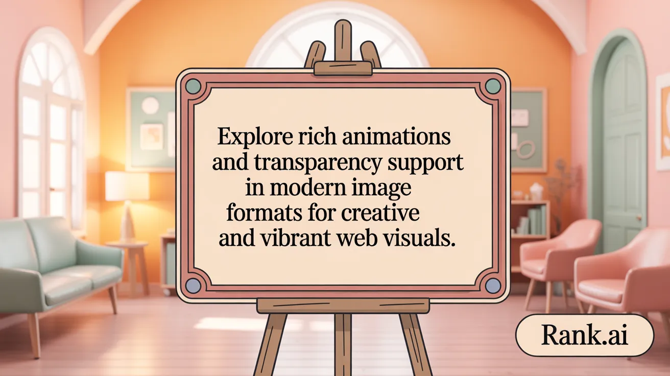 Explore rich animations and transparency support in modern image formats for dynamic web visuals.