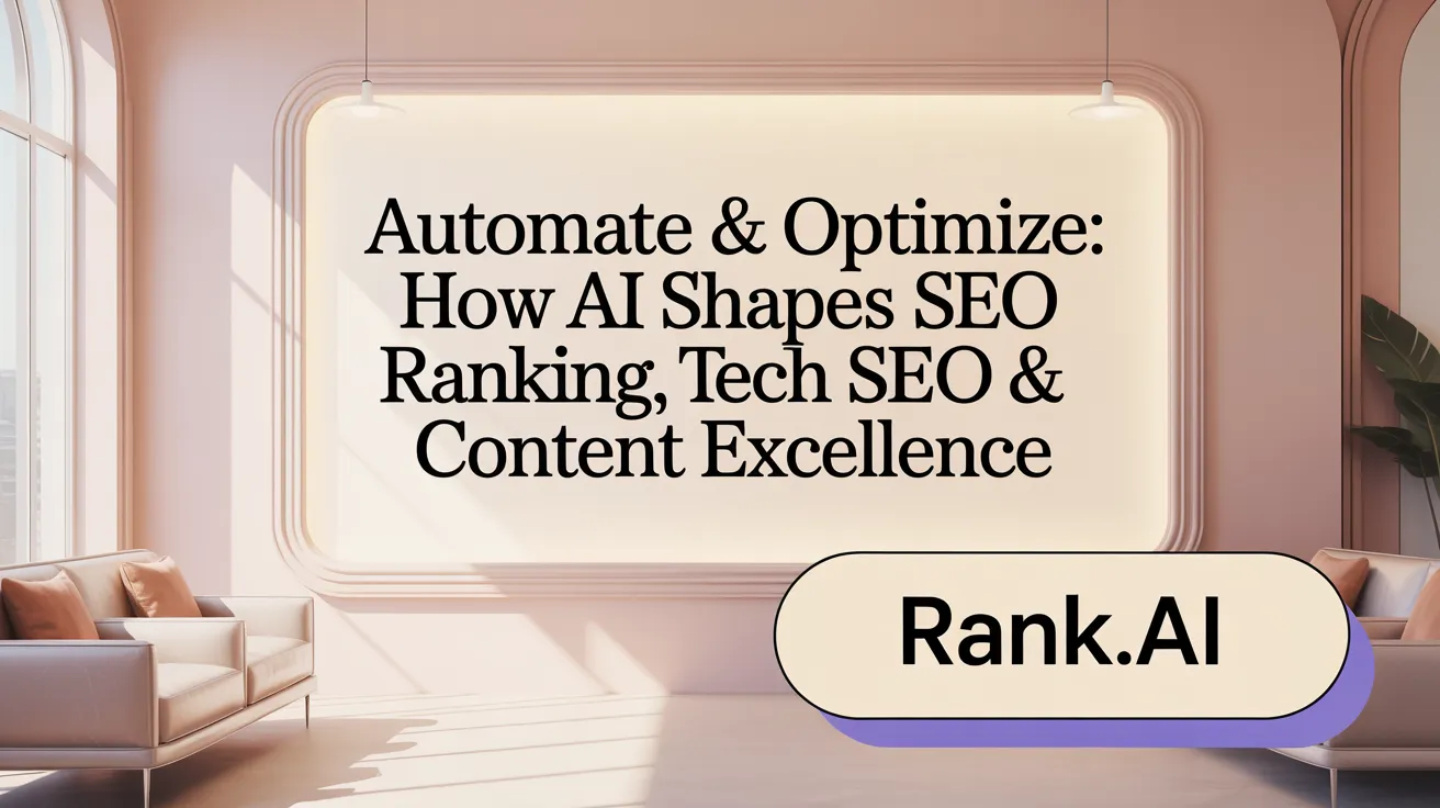 Automate & Optimize: How AI Shapes SEO Ranking, Tech SEO & Content Excellence