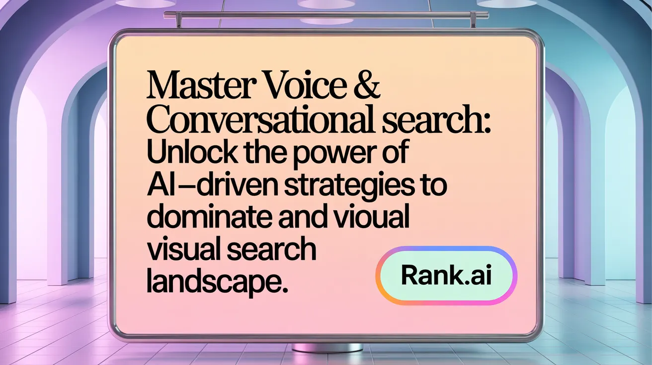 Master Voice & Conversational Search: Unlock the power of AI-driven strategies to dominate voice and visual search landscape.