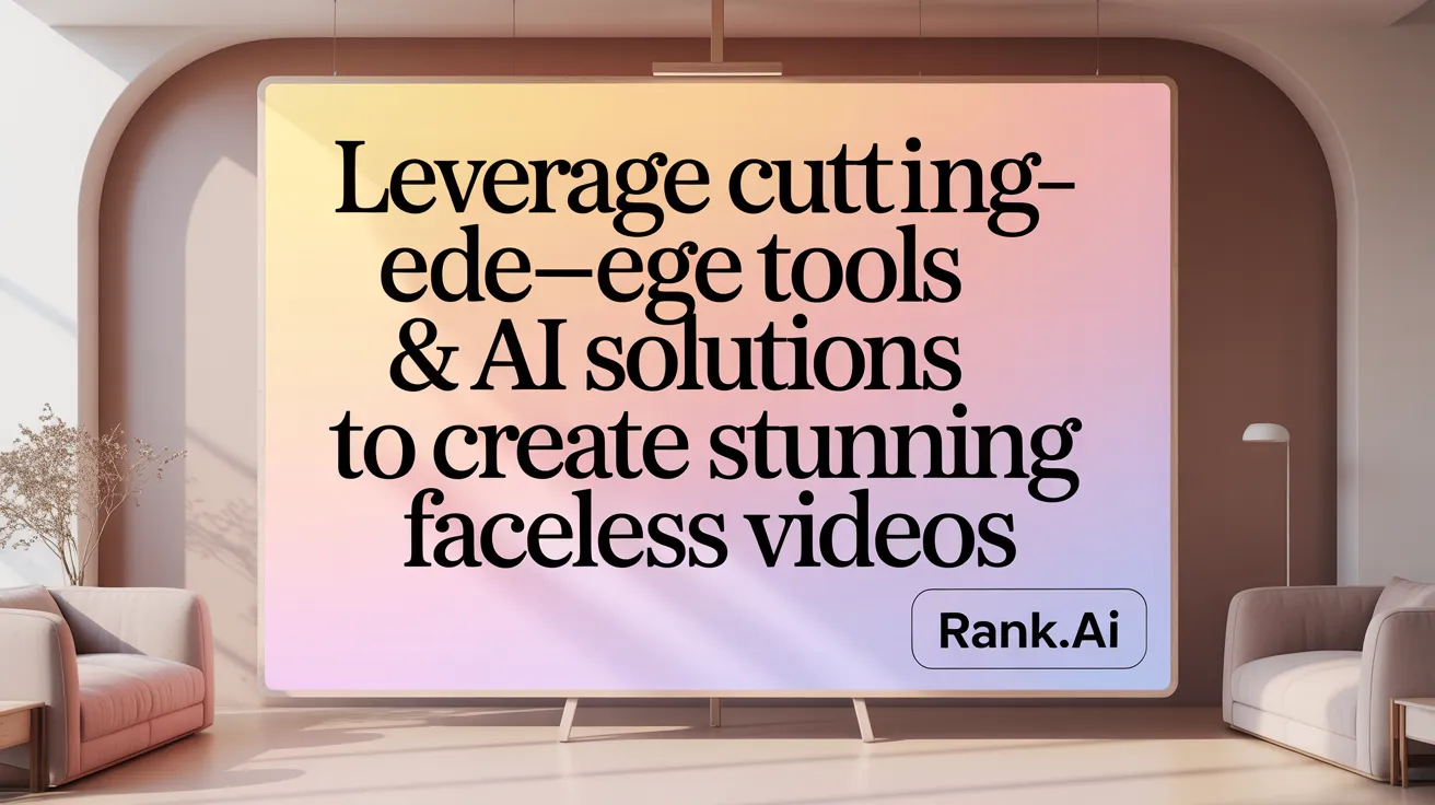 Leverage Cutting-Edge Tools & AI Solutions to Create Stunning Faceless Videos