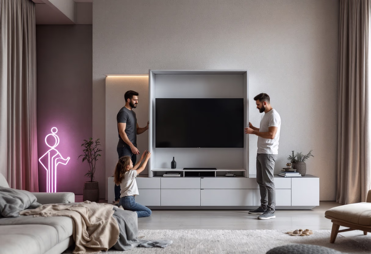 image of happy family moving