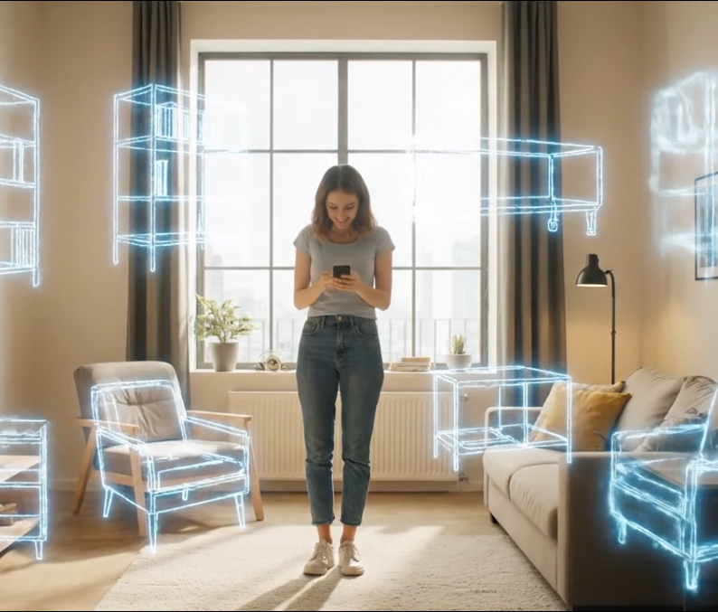 image of movers securing furniture in a space