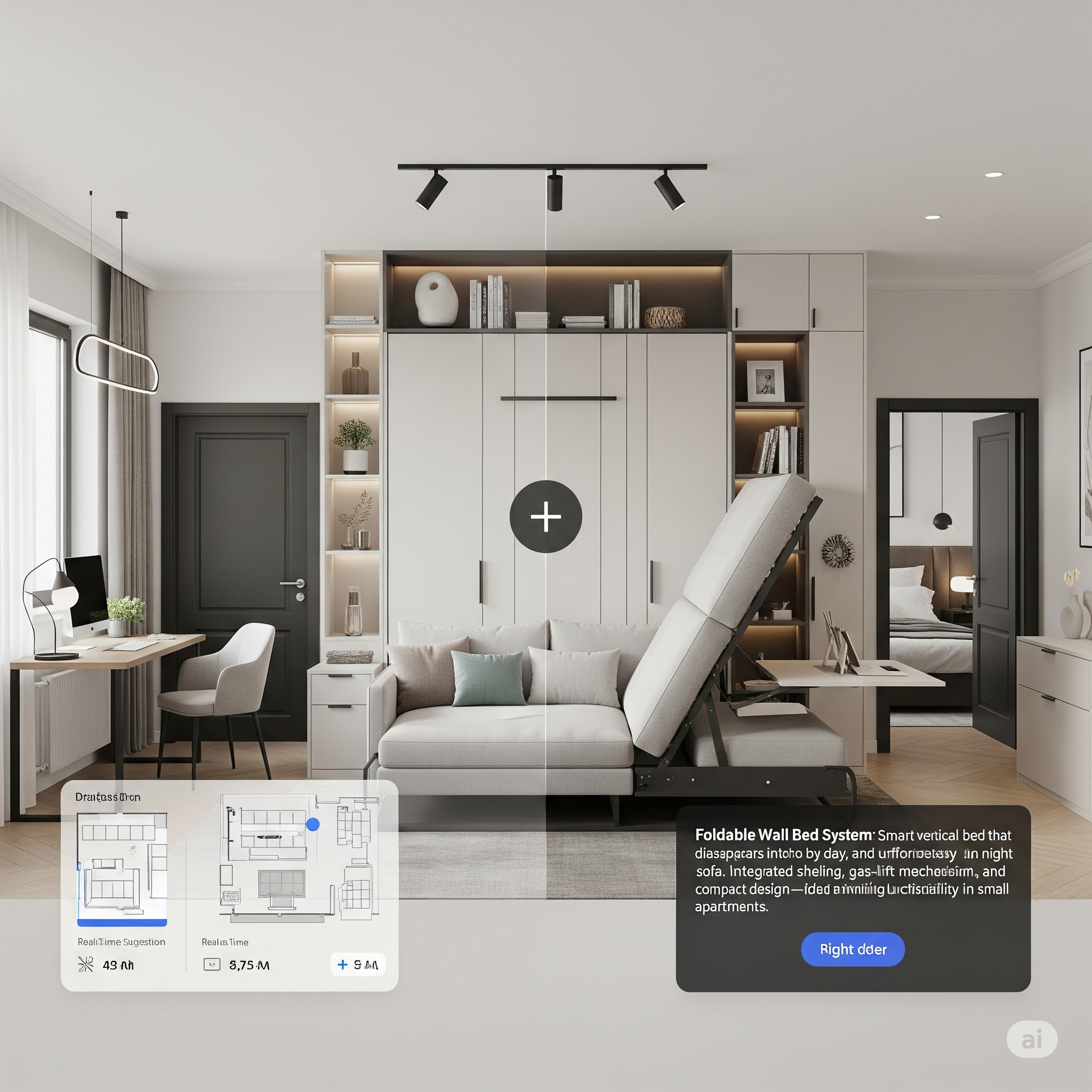 Interior room renovation with wood flooring and doorway