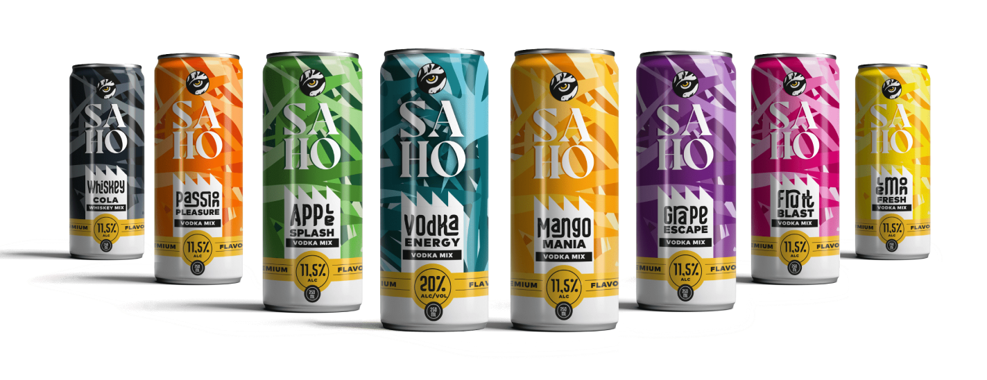 SaHo Drink Sortiment – Vodka Energy, Grape Escape und Apple Splash 250ml Dosen, Premium Vodka-Energy Mix mit 11,5% und 20% Vol.