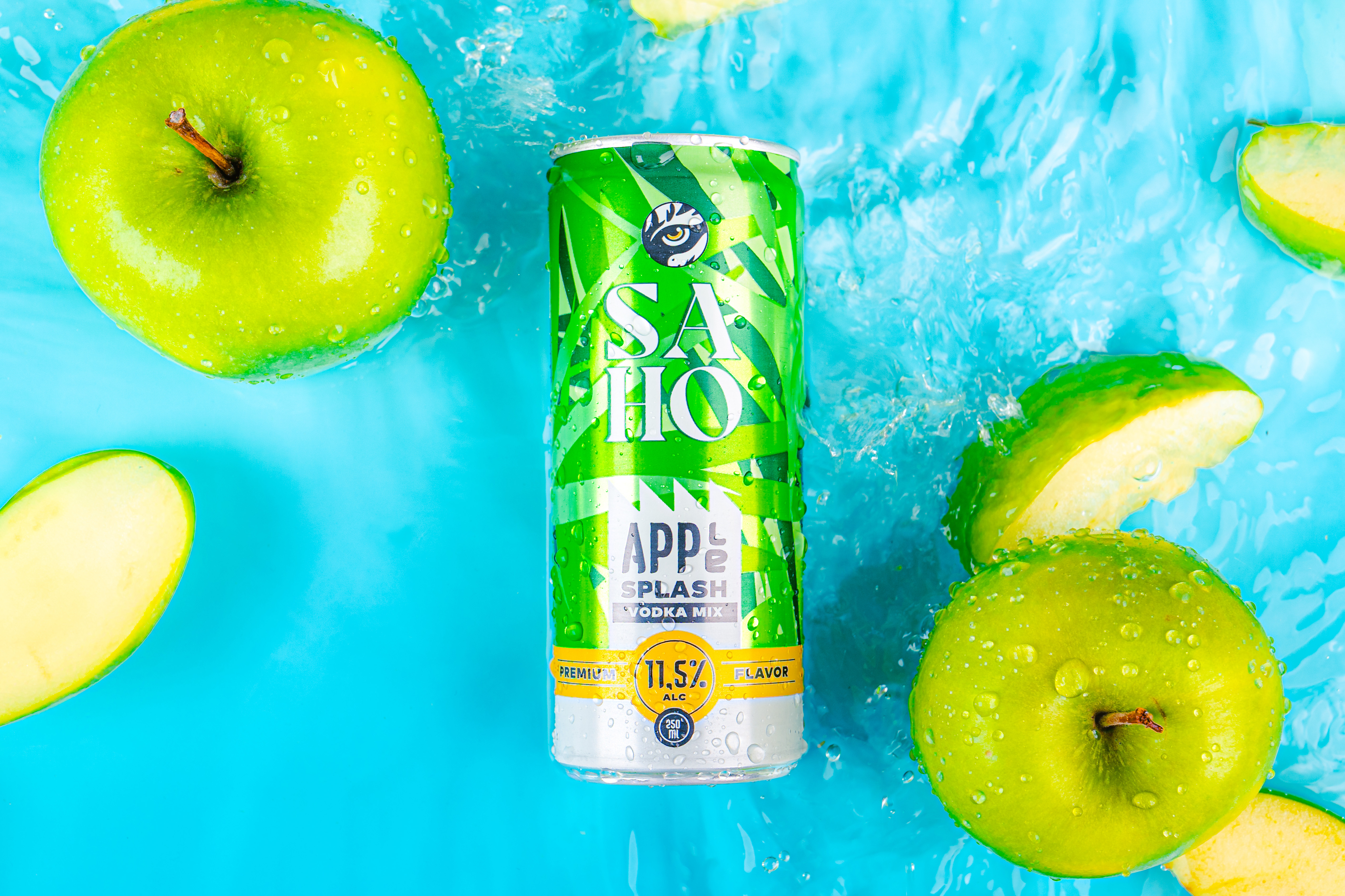 SaHo Apple Splash Vodka Mix Drink 250ml Dose – Premium Vodka-Energy mit Apfelgeschmack, 11,5% Alkohol