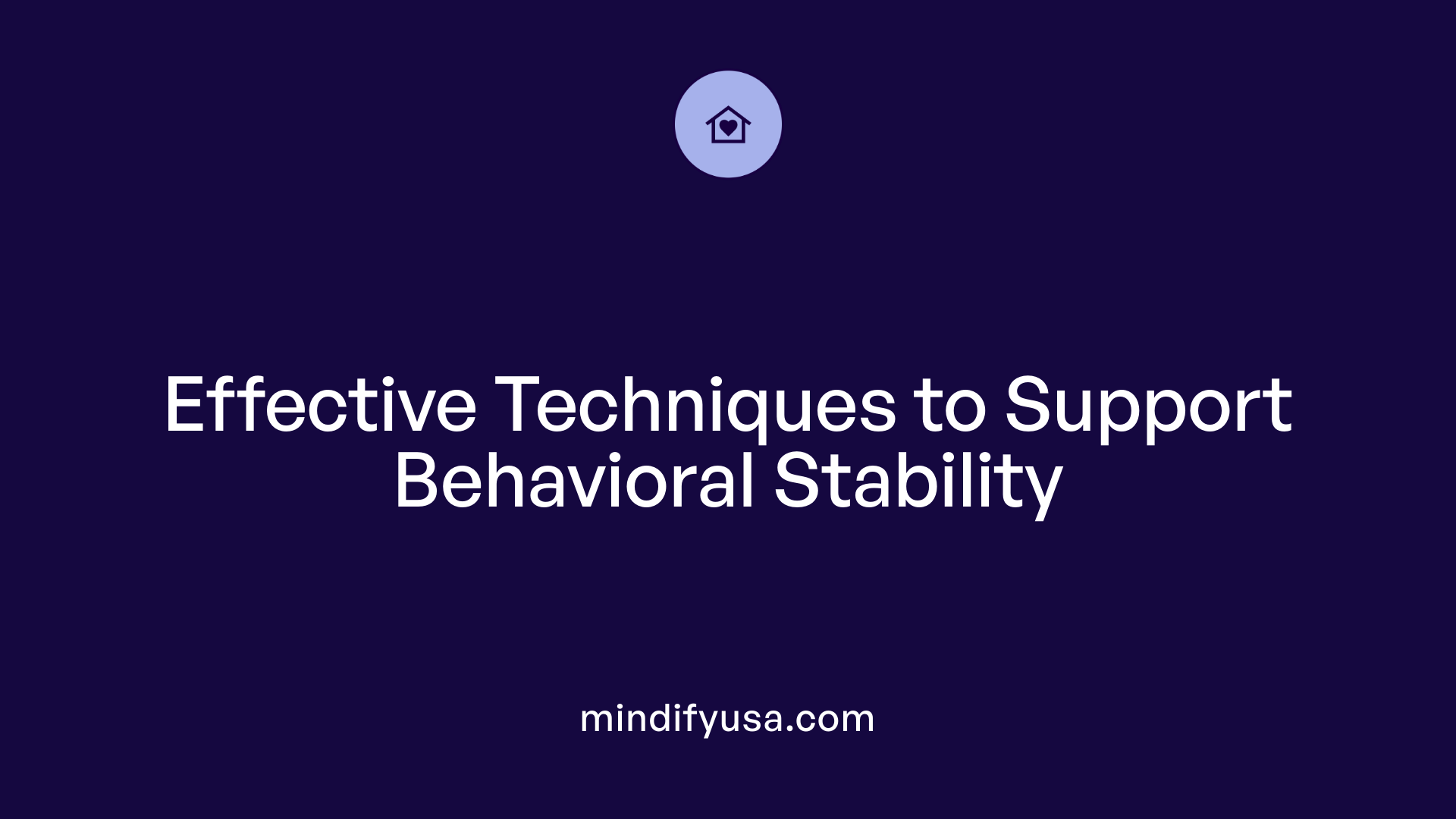 Effective Techniques to Support Behavioral Stability