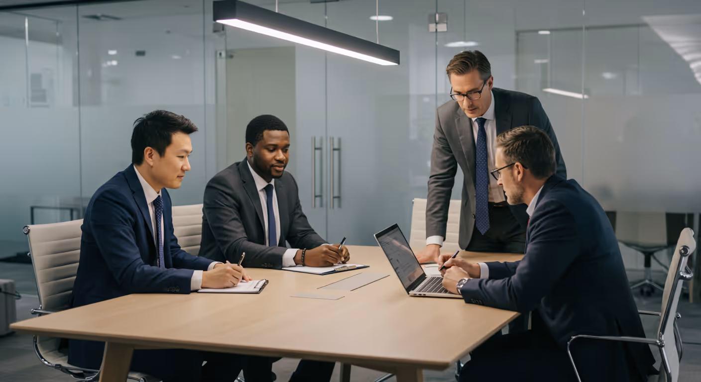 Four consultants in a meeting