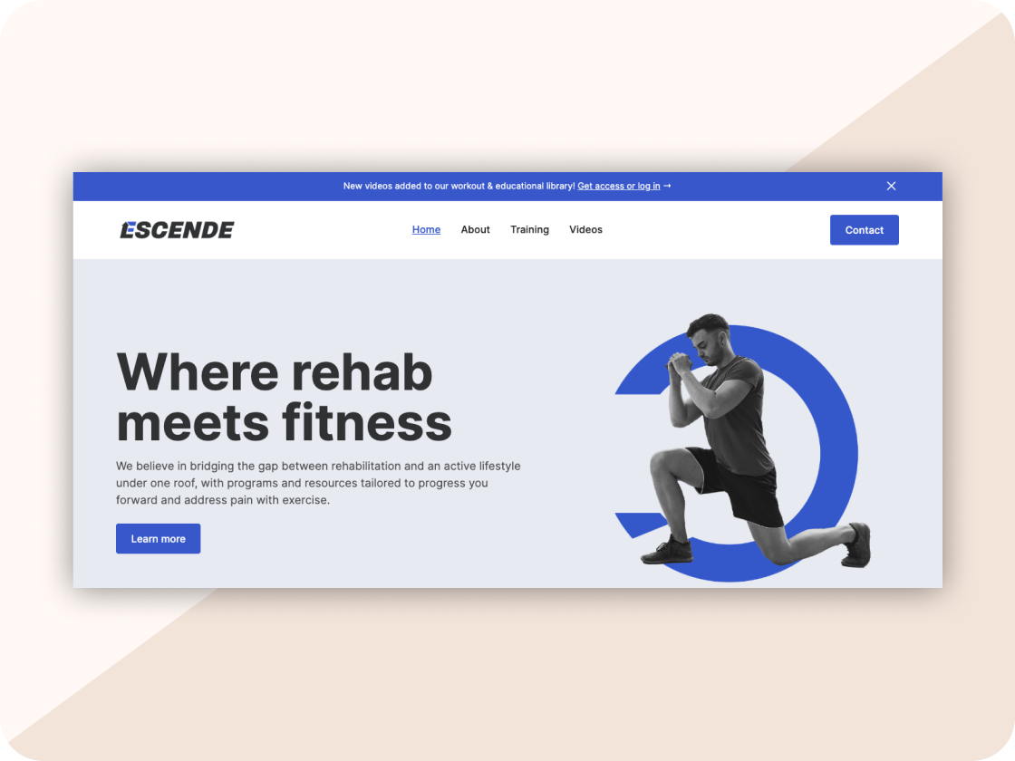Escende home page