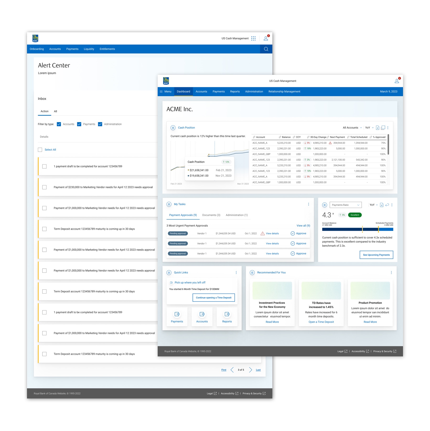 RBC wealth management dashboard