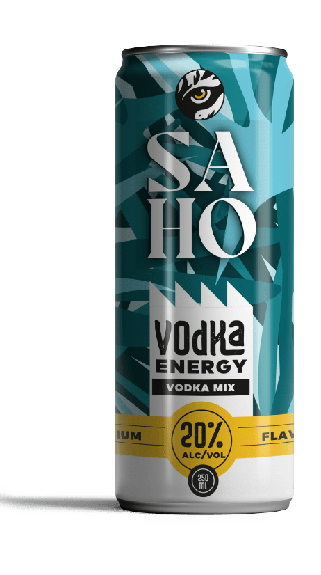 SaHo Vodka Energy 250ml Dose – Premium Vodka-Energy Drink mit 20% Alkoholgehalt