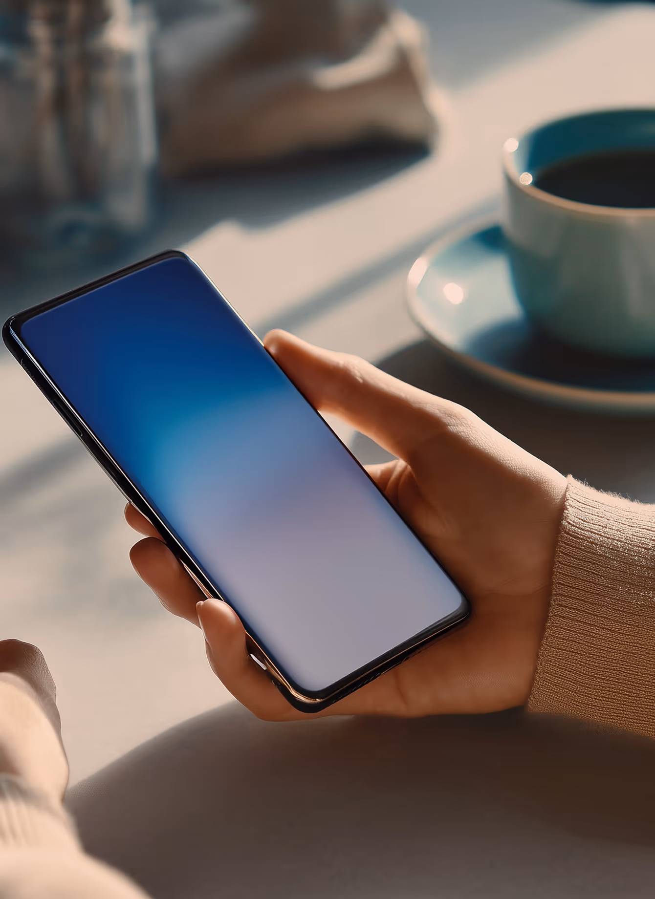 Person holding smartphone