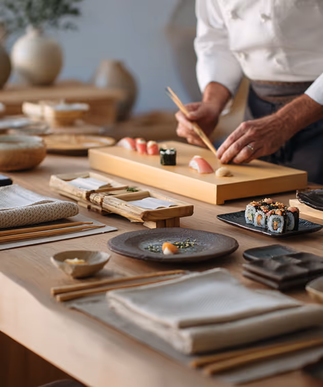 Person making sushi