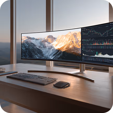 Monitors on Desk