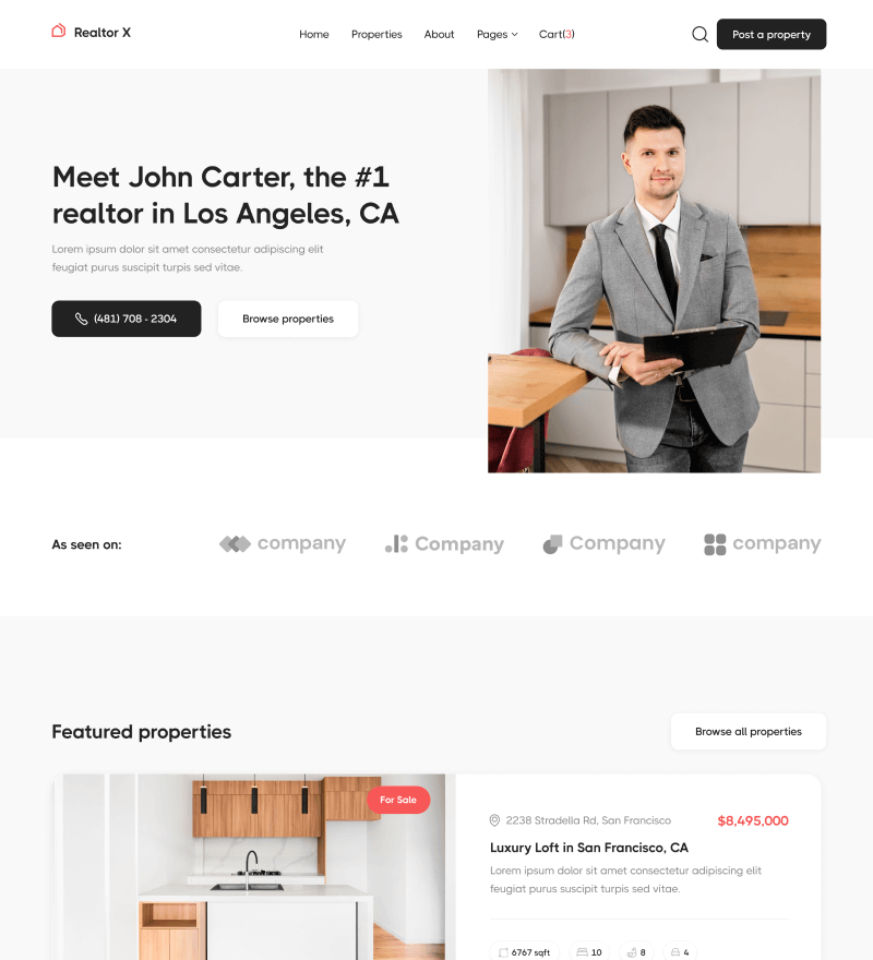 Home V3 - Realtor X Webflow Template