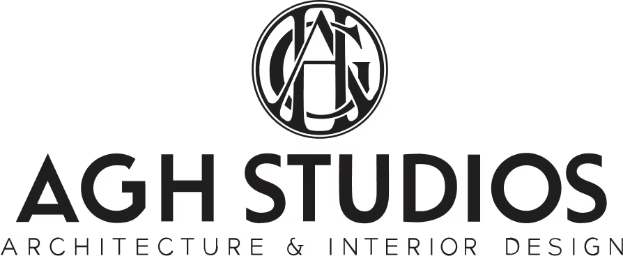 Logo von AGH Studios mit den Worten Architektur & Innenarchitektur darunter.
