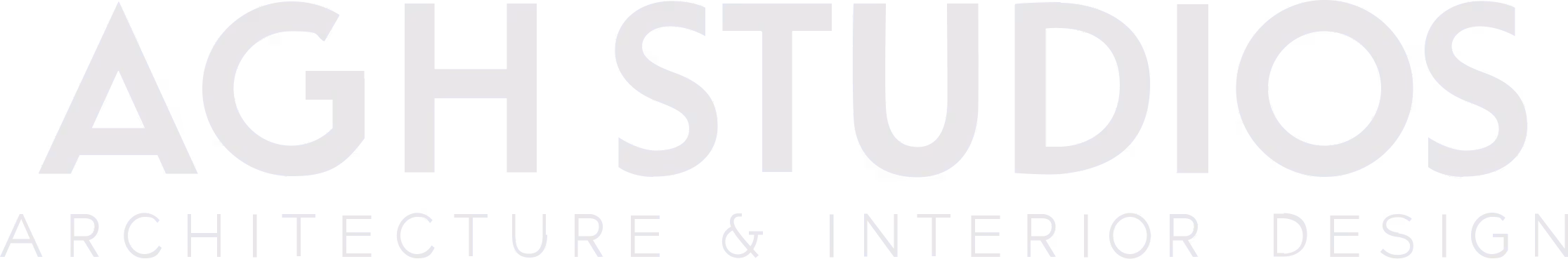 Logo von AGH Studios mit dem Text Architektur & Innendesign darunter.