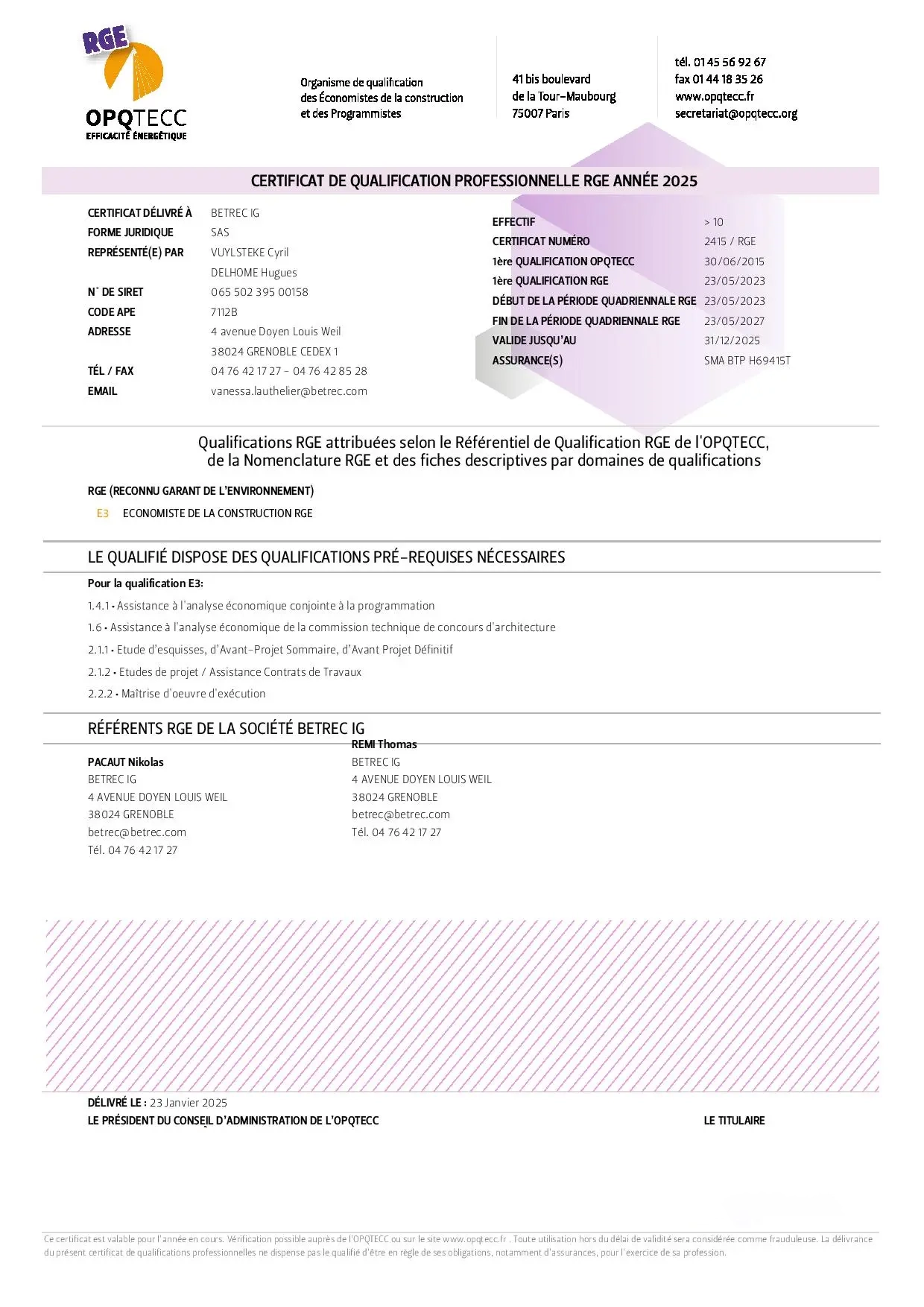 Qualifications OPQTEC page 2