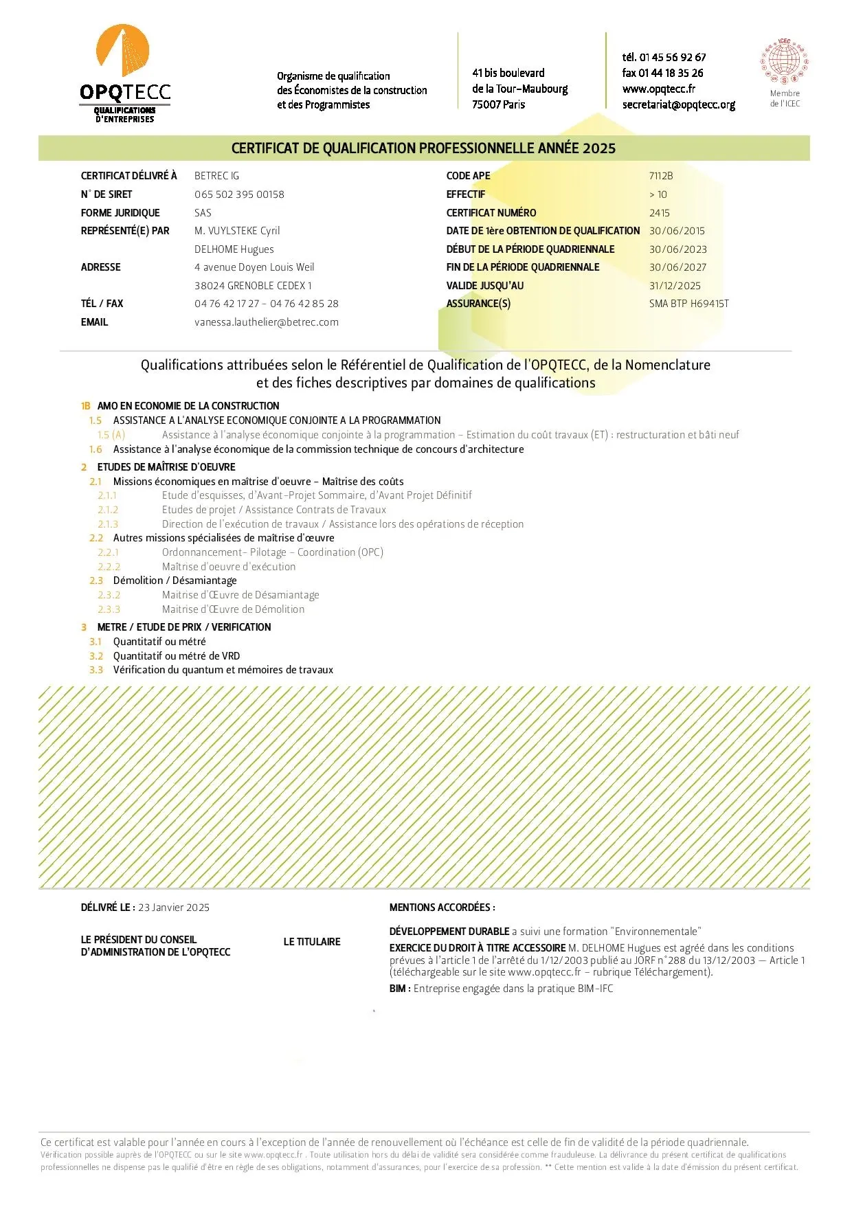 Qualifications OPQTEC page 1