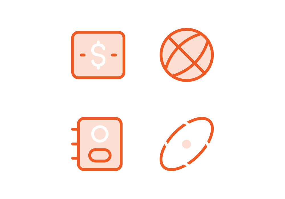 Colored styled icons