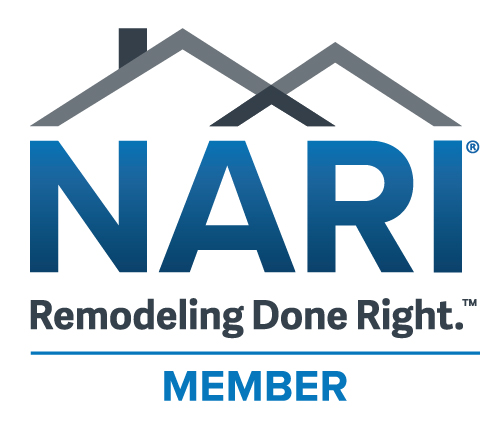 NARI logo with two rooftops over the acronym, the slogan 'Remodeling Done Right,' and the word MEMBER below.