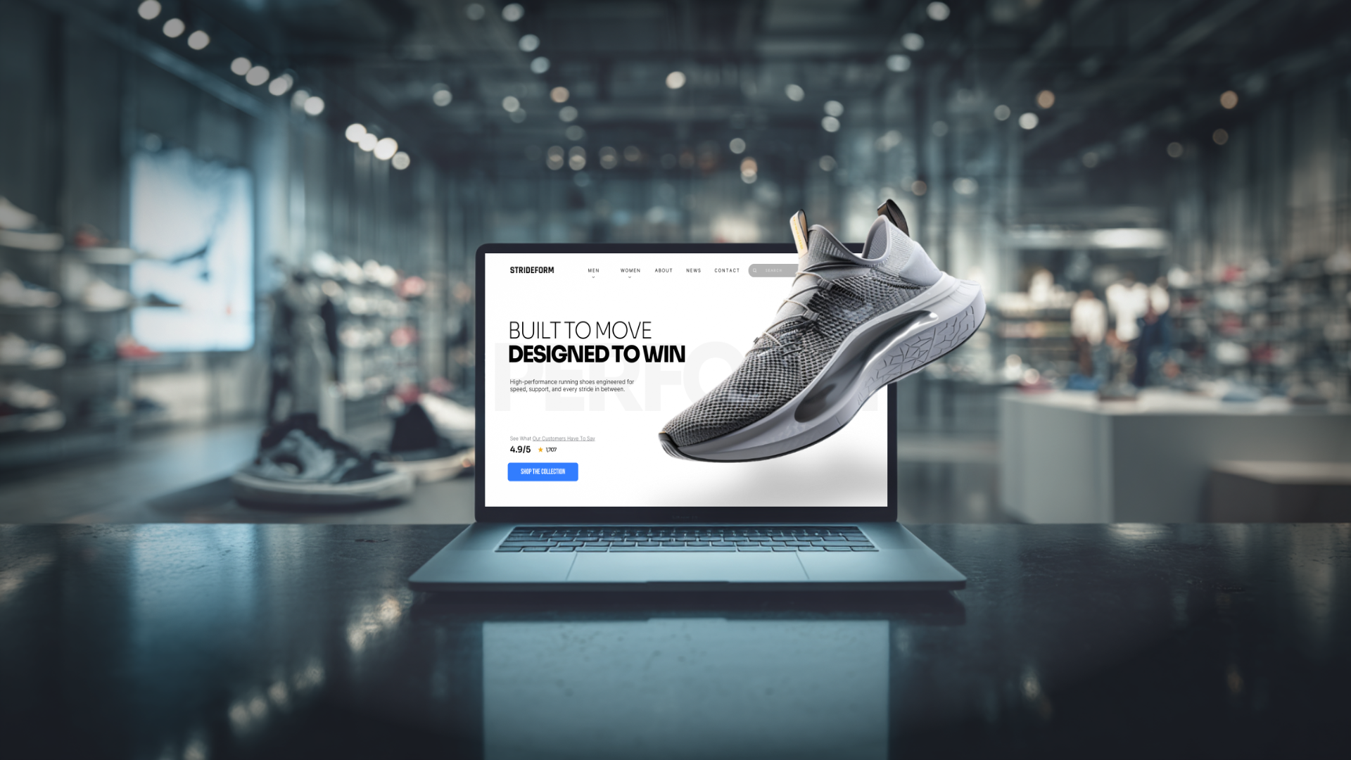 strideform web design mockup