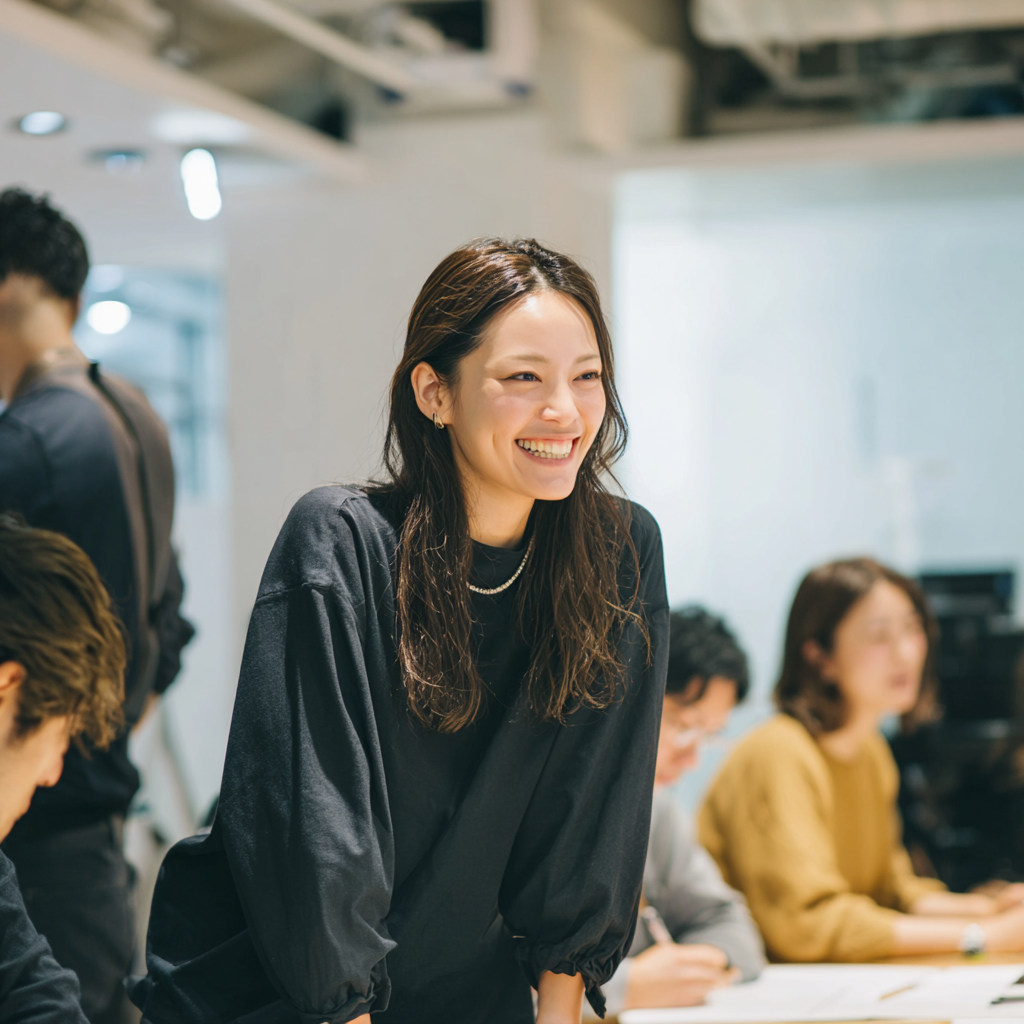 aiko in a team meeting