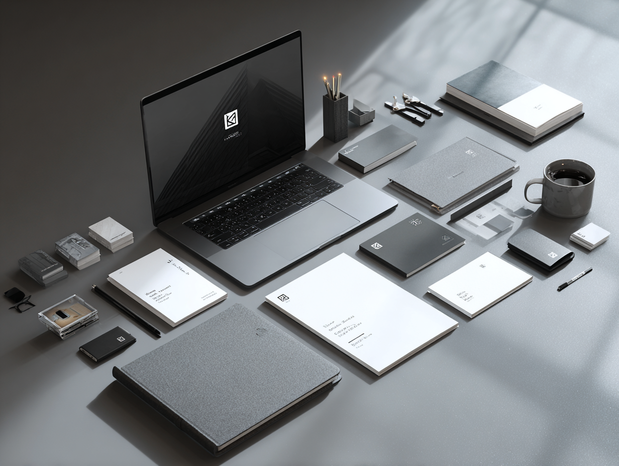 A brand designer preparing a comprehensive startup branding package for a business in British Columbia