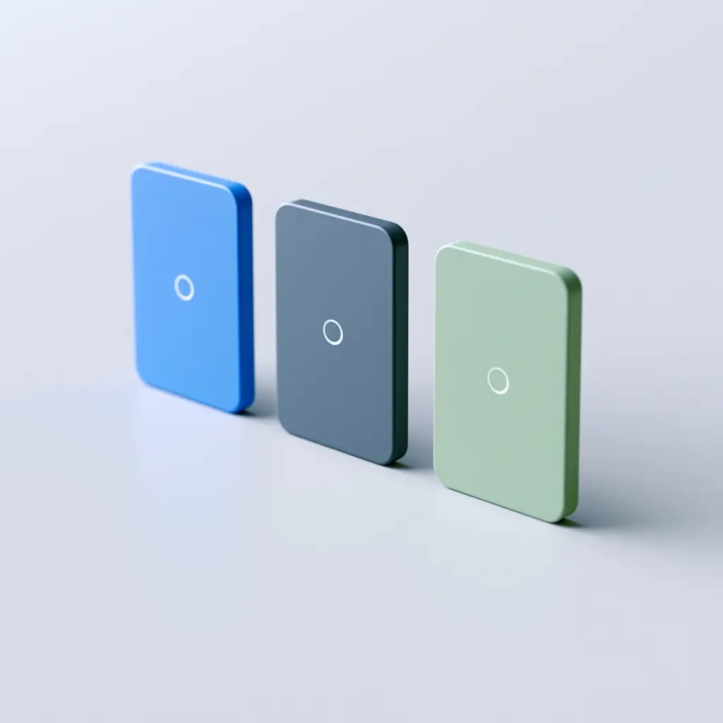 Three coloured cards in a row representing llms.txt, robots.txt and sitemap.xml as separate website files.