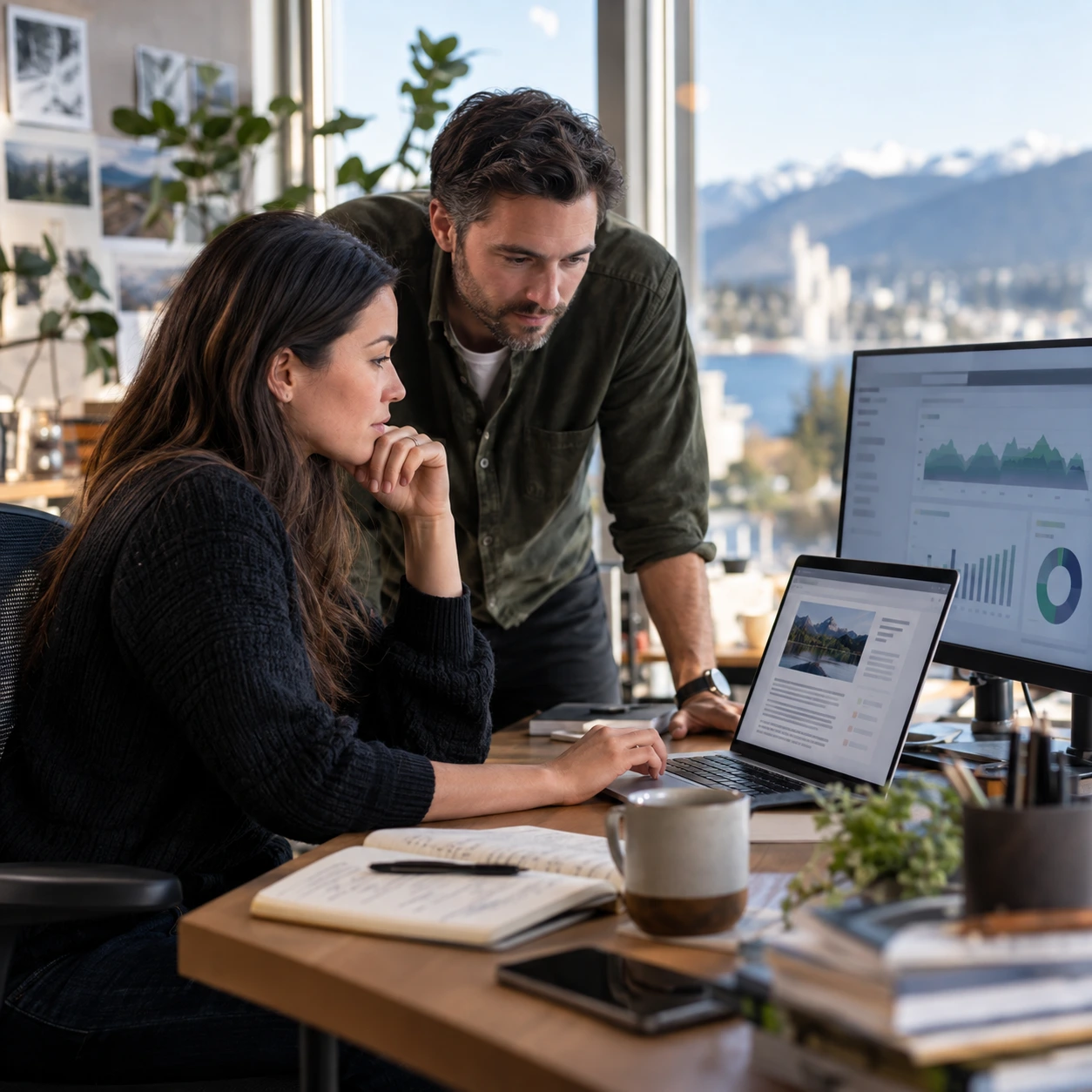 Analyst, developer and content strategist work together across the three main types of answer engine optimization tools