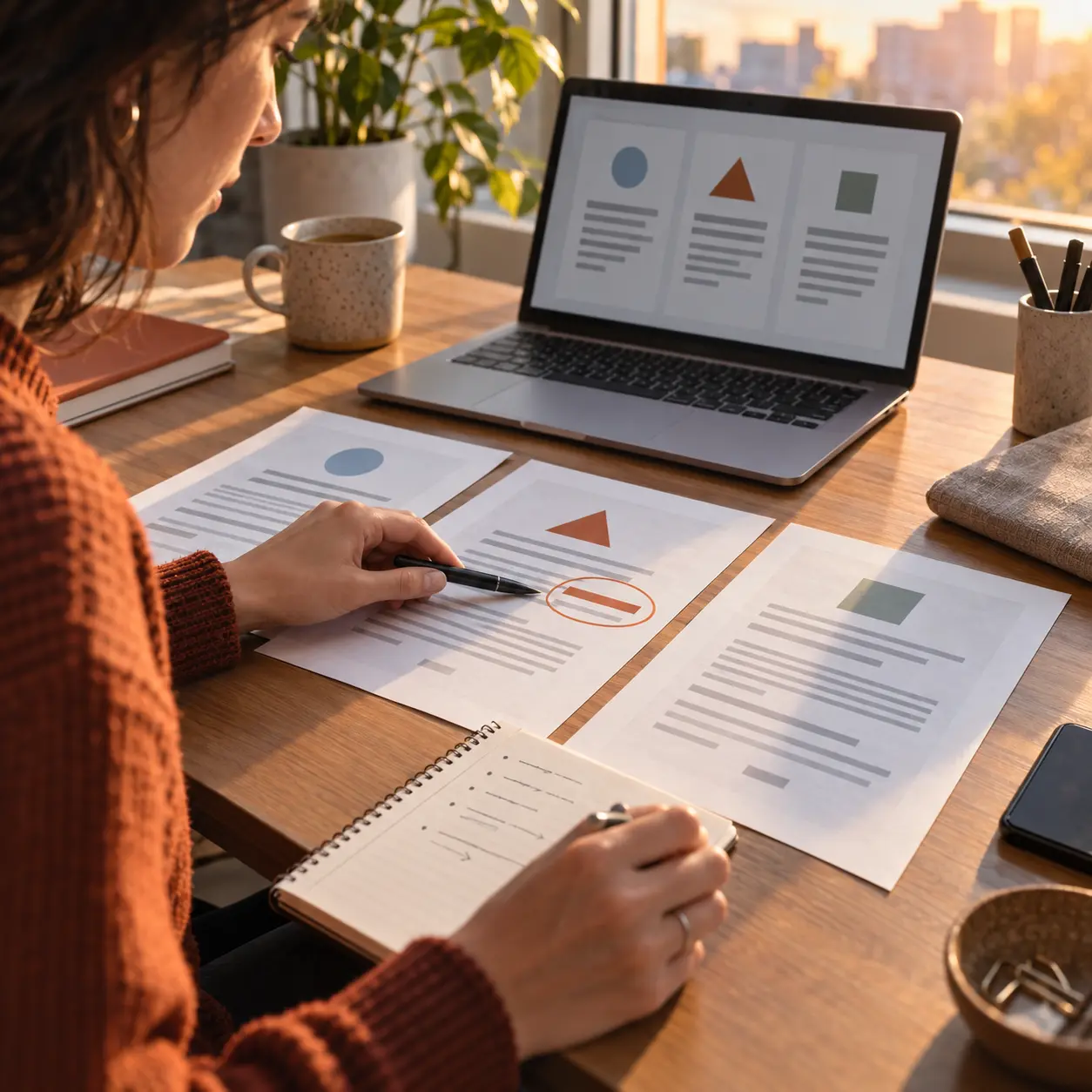 check.webpMarketing lead comparing repeated AI responses and recording differences during a manual ChatGPT brand visibility check.